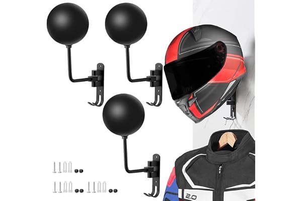 SANGMO Support Mural pour Casque de Moto - Rotation à 180 degrés - en métal