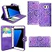 Price comparison product image Gr8 value Luxury PU Leather Wallet Cover Flip book Phone Mobile case PU Leather Flip Case Cover Samsung Galaxy S6 Edge (Purple glitter book)