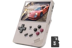 ARCELI ANBERNIC RG35XX Handheld Game Console, 3.5 Inch IPS Screen, Linux System, 64G TF Card, 5400+ Classic Games, Support HDMI TV Output, 2100mAH Large Capacity, Support Wireless Wired Gamepad(Gray)