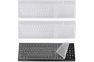 MYGLOAR Lot de 2 protections de clavier en silicone ultra fines et imperméables pour ordinateurs de bureau – Protection universelle pour claviers, housse anti-poussière et étanche – Universel