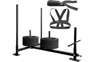 Happybuy Power Speed Sledge Weighted Drag Sports Training Sledge Crossfit Running Football Fitness Sledge with Padded and Harness for Fitness Strength Training