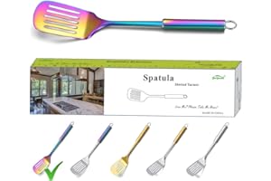 Berglander Spatula, Stainless Steel Rainbow Slotted Turner, Colorful Spatulas With Titanium Plating, Heat Resistant, Lead Free.