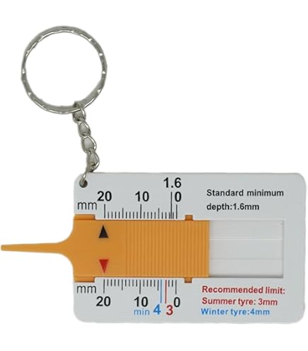 Round Tyre Tread Depth Gauge, Portable Tire Depth Measuring Tool Keychain For Car And Van, Shopping Trolley Coin Keyring - View #4