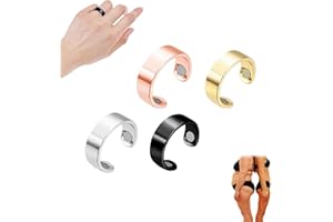 MSLing 4PCS Lymphatic Drainage Magnetic Rings,Anneau Magnétique Soulagement De La Douleur De L'arthrite du Canal Carpien, Ouverture Anneau De Contrôle De La Glycémie Réglable