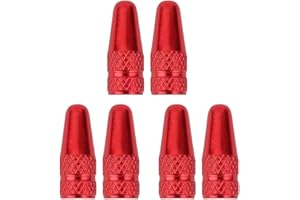 TOMALL Tappi Delle Valvole per la Ruota Francese Della Bici Copri-polvere Rosso (Pacchetto di 6)