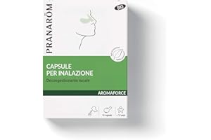PRANAROM Pranarôm - Aromaforce Capsule + Inalatore Bio - Oli Essenziali 100% Biologici Ravintsara, Eucalipto, Tea Tree, Menta - 15 Capsule per Congestione Nasale e Vie Respiratorie Libere