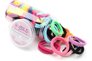 HOYOLS Seamless Hair Band Small Hair Ties Ponytail Holder No Crease Damage 4cm (10 Muilt Color Set)