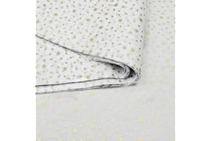 ADQUATOR 50pcs 50 * 35cm Gold Star White Tissue Paper,50 * 35cm Wrapping Paper Bulk for Christmas Wedding Birthday DIY Gift Decorations
