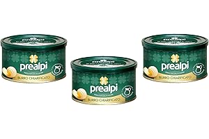 ITALIAN GOURMET E.R. Prealpi Burro Chiarificato - Manteca clarificada, natural, sin lactosa, excelente italiana en lata con 250 g