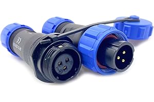 BAYZCONN Connecteur Aviation Plug SP13 3 Broches, IP68 3 Broches sans Soudure, Prise d'aviation étanche et Anti-poussière pour Lampes extérieures, utilise 250 V 13 A (câble 14 AWG à sertir)