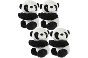 ULDIGI 4 pcs mini panda plush toy tiny panda doll mini plush panda toy mini plushies Simulation panda clip plush animal panda clip for note office household birthday party supplies