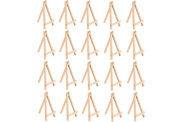 AMFUN SET de 8 Chevalets en Bois Mini, Portable et Pliable pour Albums Photo, Menu de Mariage, Fêtes d'Anniversaire (15 x 8 cm)