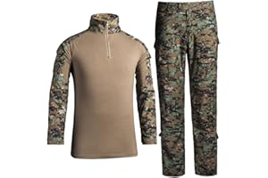 Uugood Combat Shirt Pant Tactical Anzüge Armee Militär T-Shirt Paintball Ausrüstung Taktische Kleidung Bundeswehr Langarm Multicam Uniform für Airsoft Paintball Jagd