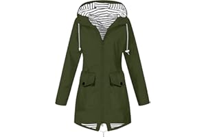 AMhomely Women Coat Sale Clearance Plus Size Solid Outdoor Sportswear With Hood Ladies Solid Rain Jacket Outdoor Plus Size Waterproof Hooded Windproof Loose Coat Winter UK Size 8-18, Black, XXL