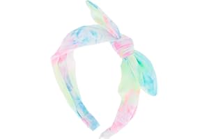 Claire's Knotted Bow Headband for Girls - Pastel Tie Dye