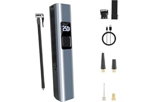 VICYOL S&D Bomba de Aire Portátil 4 en 1, Compresor Inalámbrico, Aspirador Para Coche y hogar, Detección de Presión de Neumáticos, Linterna LED y Luz SOS, Inflador para Bicicleta, Moto, Balon, 4400mAh 30000r/min