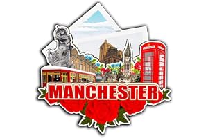 Manchester England UK magnet kylskåpsmagnet trä 3D landmärken resa samlarobjekt souvenirer dekoration handgjord -4285