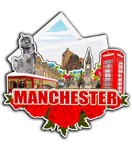 Magnete Da Frigo Con Apribottiglie Manchester England - Souvenir Turistico In Vetro 4x6,5cm - 5