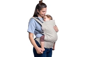 BECO BABY CARRIER Beco Toddler Babytrage & Kindertrage (9-27 kg) - 100% Baumwoll Trage Kleinkind, Leicht & Atmungsaktiv, Hüftfreundlich mit 2 Tragepositionen: Bauchtrage & Rückentrage (Ecru)