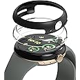 Ringke Slim Case Compatible with Google Pixel Watch 3 45mm (2024) [Frame Only] Sturdy Solid Transparent Anti-Yellowing Scratch Resistant Hard PC Thin Cover - Clear & Black [2 Pack]