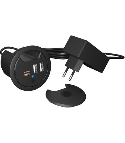 Set di 3 occhielli da scrivania da 60 mm, coperture per fori