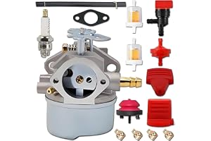 Qiuwanzia 640052 Förgasare för Tecumseh 8HP 9HP 10HP HMSK80 HMSK85 | HMSK90 HMSK100 HMSK105 HMSK110 LH318SA LH358SA generatorer snöslunga ersätter delar 640349 640054 640058 640058A