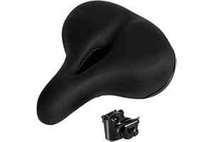 ZHIQIU Selle de vélo confortable de grande taille – Selle de vélo de rechange la plus confortable – Ajustement universel pour vélo d'appartement et vélos de plein air – Selle de vélo rembourrée large et souple