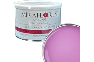 Cera depilatoria profesional diferentes fragancias - cera liposolubile de tarro de 400 ml - Miraflores Original - Hipoalergénica y no irrita - Titanio Rosa