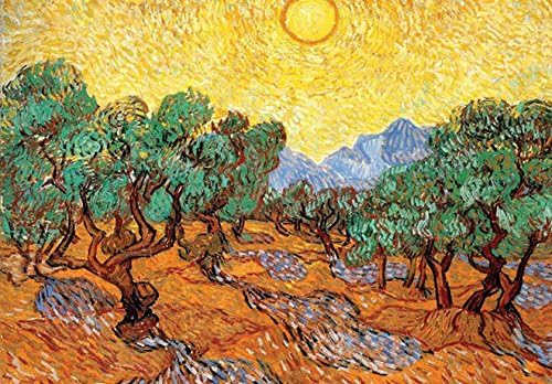 Olive Trees with Yellow Sky by Vincent Van Gogh – Greetings Card