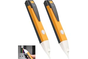 KSYWYDU 2 Pcs Voltage Tester Pen, Voltage Detector Pen Volt Stick, Electrical Tester 2 in 1 with LED Torch & Audible Tone, Non Contact Power Cable Tester for AC Voltage Detection (90V-1000V) Circuit Breakers