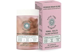 VITAL VIBE Grass Fed Beef Organs Supplement (Liver, Kidney & Heart) - Beef Liver Supplements for Women's Overall Wellness, Hormone Balance & Energy - Kidney Cleanse Detox and Repair - 90 Vegan Capsules