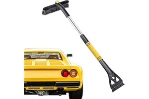 FINEVERNEK 2 in 1 Raschietto Ghiaccio Auto con Spazzola da Neve, Spazzola Neve Telescopica per Parabrezza Auto, Raschietto per Ghiaccio,Impugnatura in Schiuma