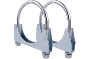 ATOKRTACT 2 Pcs Heavy Duty Exhaust U Clamp Ø52-102 mm Saddle Style Muffler U-Bolt, Stainless Steel (76mm)