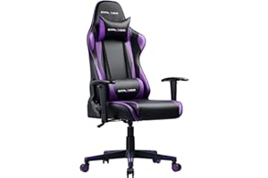 GTPLAYER Krzesło do gier Krzesło biurowe Gamer Gamer Ergonomiczne krzesło Regulowany podłokietnik Jednoczęściowa stalowa rama Regulowany kąt nachylenia fioletowy