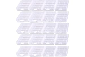 HOMEFUNTIME Battery Organizers AA/AAA Battery Containers Holders Compact Portable Storage Cases Insulative Plastic Clear Protective Battery Cases for Travelling/Home/Office/School/Garage(20 PCS)