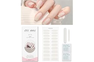 Nagelfolie Beige Weiß, KALEFUL Gel Nail Nagelfolien Selbstklebend Uv Härtend Nail Art Sticker Dekoration Nageldesign Zubehör