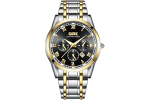 Basfur Montre-Bracelet pour Homme, Montre à Quartz analogique conçue à la Mode avec Affichage Calenda, Montre Classique pour Homme Qui Brille dans Le Noir avec Bracelet en Acier Inoxydable