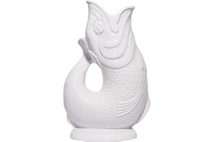 The original Gluggle Jug – Glug Krug XL, 28 cm, 1,4 l – Gug Glug Fischform Krug – dekorativer Glugggg-Krug für Wasser, Cocktail, Wein und Gin, Dekanter oder Vase, handgefertigt in Großbritannien