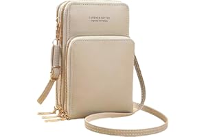 LeLuna Boutique Touch Screen Crossbody Mobile Phone Bag, Women's Zipper Around Coin Purse, Mini Multi Layer Shoulder Bag