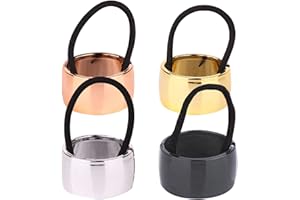 AMJKEJI 4 Pezzi Supporto Coda di Cavallo, Nastri per Capelli in Metallo, Elastici per Cappelli per Coda di Cavallo Donne Ragazze