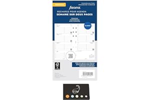 Blumie Shop Recharge Civile 2026 Horizontale Français 1 Semaine Sur 2 Pages Compatible Avec Filofax + 1 Index Adhésif Blumie (Personnal, Blanc) 68438