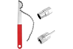 QWORK® Bike Chain Whip Tool Set, Universal Bicycle Cassette Chain Sprocket Removal Tool for 8/9/10 Speed