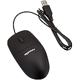 Amazon Basics 3-Button USB Optical Mouse Black