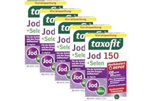 ‎TAXOFIT taxofit Iodine 150 + Selenium | For Normal Thyroid Function and Energy Metabolism | 5 x 60 Mini Tablets