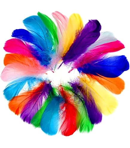 200 Piume Colorate Per Lavoretti - Decorazioni Per Carnevale, Fai Da Te, Festive - Foto 4