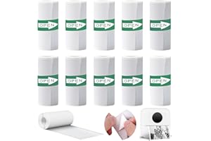 OUZIONZ 10 Rollen Mini Drucker Sticker,Mini Thermal Printer Sticker,Thermopapier für Kinder Sofortbildkameras und Selbstklebender Bedruckbarer Aufkleber,Für Fotos,Notizen,Schwarz auf Weiß(57 * 25 mm)