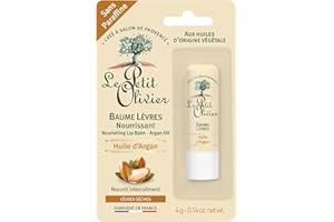 LE PETIT OLIVIER - Baume Lèvres Nourrissant - Huile d'Argan - Nourrit & Assouplit - Lèvres Sèches - Huiles 100% D'Origine Végétale - Fabriqué en France - 4 g