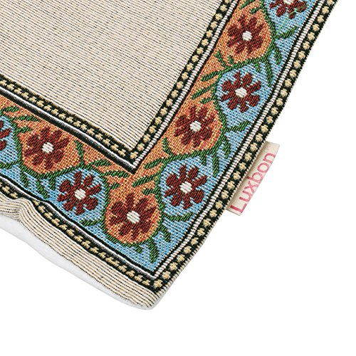Luxbon Baumwolle Leinen Kissenbezug Lendenkissen Wurfkissenbezug Pillowcase Auto Haus Deko 18 x 18 “ Tapestry Jacquard Retro indischer Elefant - 6