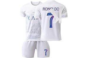 AZISEN Al NASSR FC Kit for Boys, Football Kits Kids 2023 2024 Activewear Soccer Kit Soccer Jersey for Children and Adult Home Away Sports Tracksuit Boys' Football Training Shirts Shorts and Socks