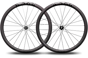 ICAN Alpha 40/46/ 50/55 Disc Ruedas de Carbono, 700C Clincher Tubeless Ready Carbon Road Bike Juego de Ruedas Disc Brake Pillar SA1423 Spokes 24/24 Holes